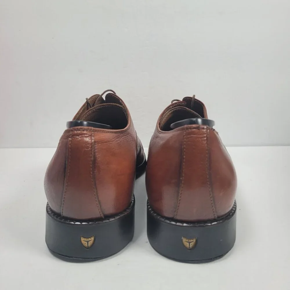 Michael Toschi Men's Brown Leather Oxford Dress Shoes US Size 9.5 - Picture 4 of 8